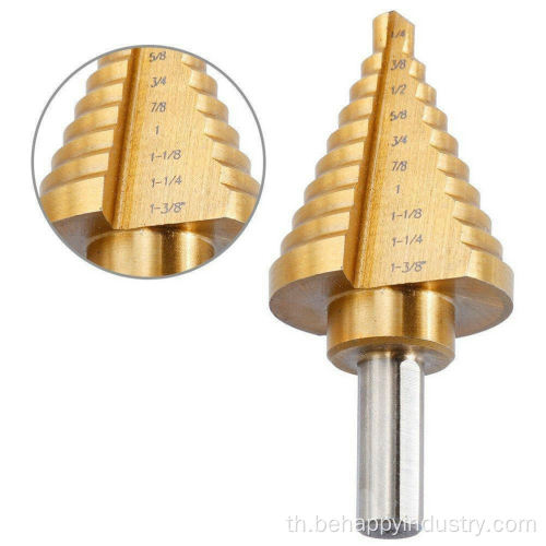 Round Shank HSS Tin-Coated Step Bit Bit Bit